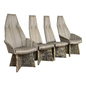 Adrian Pearsall Mid-Century Brutalist High Back Dining Chairs, Set of Four