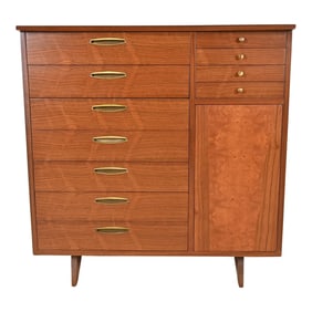 George Nakashima Sculpted Walnut Gentleman's Chest for Widdicomb, Newly Restored