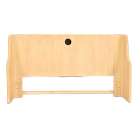 Jay Spectre for Century Furniture Modern Art Deco White Oak & Chrome Queen Size Headboard