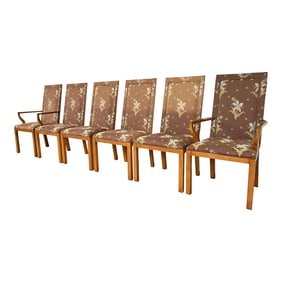Michael Taylor for Baker Furniture Far East Collection Parsons Dining Chairs, Set of Six