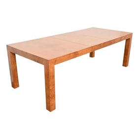 Milo Baughman for Thayer Coggin Mid-Century Modern Burl Wood Parsons Extension Dining Table