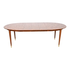 Bert England for Johnson Furniture Patchwork Walnut Extension Dining Table, Newly Refinished