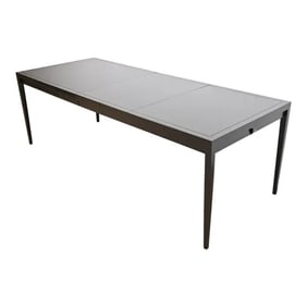 John Van Koert for Drexel Mid-Century Modern Black Lacquered Extension Dining Table