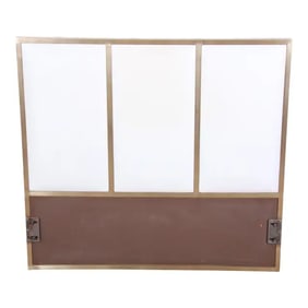 Paul McCobb for Calvin Furniture Brass and Naugahyde Twin Size Headboard