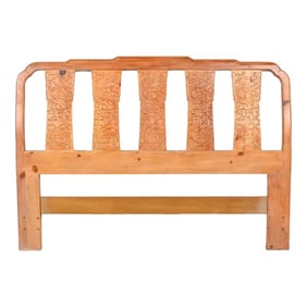 Henredon Chinoiserie Solid Pine Queen Size Headboard With Dragon Motifs, Circa 1970s