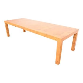 Milo Baughman for Thayer Coggin Mid-Century Modern Burl Wood Parsons Extension Dining Table