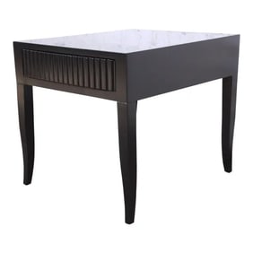 John Widdicomb Mid-Century Modern Black Lacquered Nightstand or Side Table, Newly Refinished