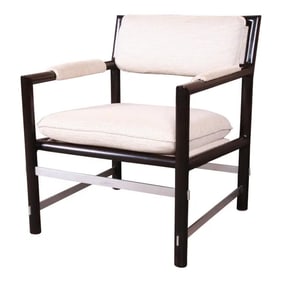 Edward Wormley for Dunbar Mahogany and Steel Armchair, 1950s