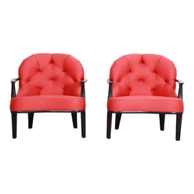 Edward Wormley for Dunbar Janus Collection Lounge Chairs, Pair