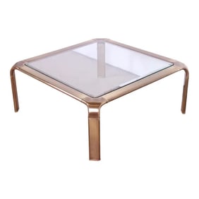 John Widdicomb Hollywood Regency Brass and Glass Cocktail Table, Circa 1970s