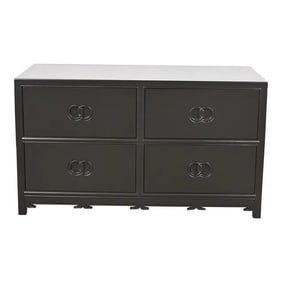 Michael Taylor for Baker Furniture Far East Collection Black Lacquered Dresser Chest