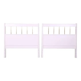 Paul McCobb Planner Group White Lacquer and Brass Twin Headboards, Newly Refinished