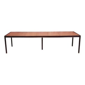 Harvey Probber Teak and Ebonized Mahogany Extension Dining Table, Newly Refinished