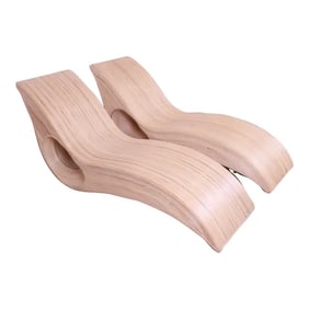 Betty Cobonpue Sculptural Split Reed Rattan Chaise Lounges, Pair