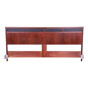 Merton Gershun for Dillingham Mid-Century Modern Walnut King Size Headboard, 1960s