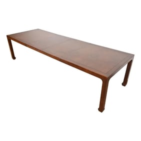 Henredon Mid-Century Hollywood Regency Chinoiserie Sculpted Walnut Extension Dining Table