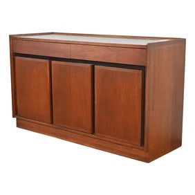 Merton Gershun for Dillingham Mid-Century Modern Walnut Sideboard or Bar Cabinet, 1960s