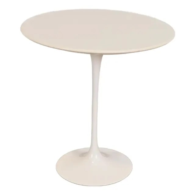 Eero Saarinen for Knoll Mid-Century Modern White Pedestal Tulip Side Table (1 of 7)