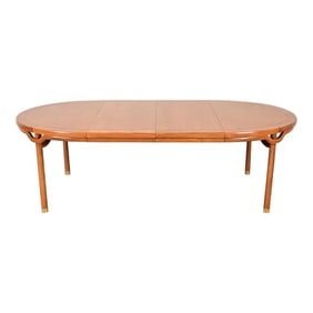 Michael Taylor for Baker Furniture Far East Collection Sculpted Walnut Dining Table, Circa 1960s