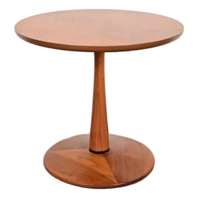 Kipp Stewart for Drexel Declaration Sculpted Walnut Pedestal Side Table, Circa 1960s