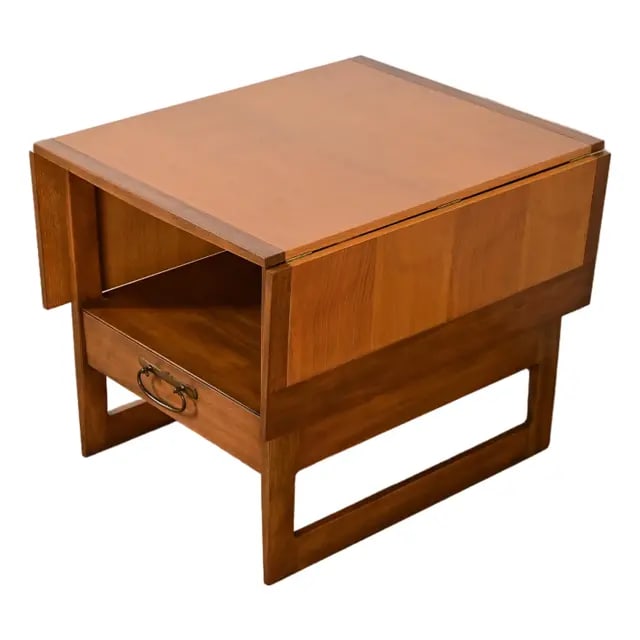 Michael Taylor for Baker Furniture Mid-Century Modern Hollywood Regency Teak and Walnut Side Table (1 of 14)