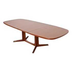 Niels Møller for Gudme Møbelfabrik Danish Modern Sculpted Teak Dining Table, Newly Refinished