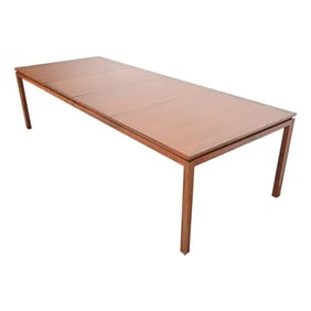 Edward Wormley for Dunbar Mid-Century Modern Walnut Extension Dining Table, Newly Refinished