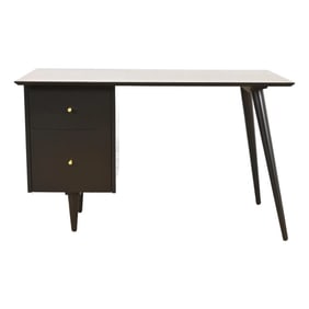 Paul McCobb Planner Group Mid-Century Modern Black Lacquered Writing Desk, Newly Refinished