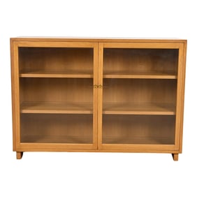 Edward Wormley for Dunbar Mid-Century Modern Mahogany Glass Front Bookcase, 1950s