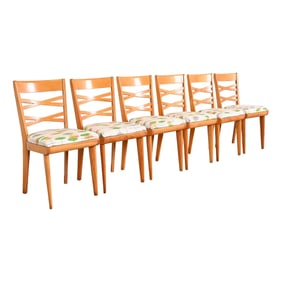 Heywood Wakefield Mid-Century Modern Solid Maple Dining Chairs, Set of Six