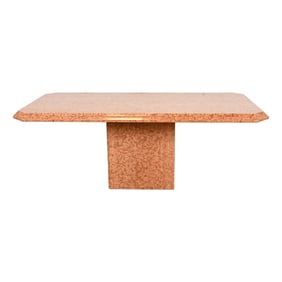 Modern Italian Rouge Marble Pedestal Dining Table, Circa 1970s