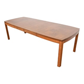 Thomasville Mid-Century Modern Patchwork Oak Parsons Extension Dining Table, Newly Refinished