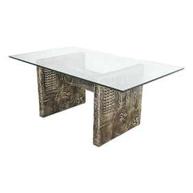 Adrian Pearsall Mid-Century Modern Brutalist Glass Top Dining Table, 1960s