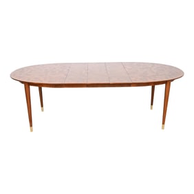 Bert England for Johnson Furniture Patchwork Walnut Extension Dining Table, Newly Refinished