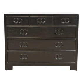Michael Taylor for Baker Far East Collection Black Lacquered Dresser Chest, Newly Refinished