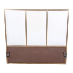 Paul McCobb for Calvin Furniture Brass and Naugahyde Twin Size Headboard