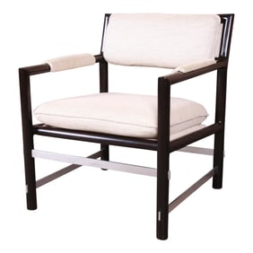 Edward Wormley for Dunbar Mahogany and Steel Armchair, 1950s