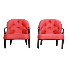 Edward Wormley for Dunbar Janus Collection Lounge Chairs, Pair