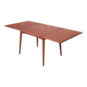 Hans J. Wegner for Andreas Tuck Danish Modern Teak Drop-Leaf Dining Table, Newly Refinished