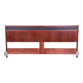Merton Gershun for Dillingham Mid-Century Modern Walnut King Size Headboard, 1960s