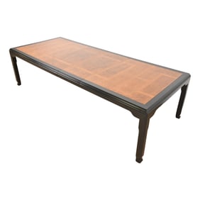 Raymond Sobota for Century Furniture Hollywood Regency Burl Wood Extension Dining Table, Refinished
