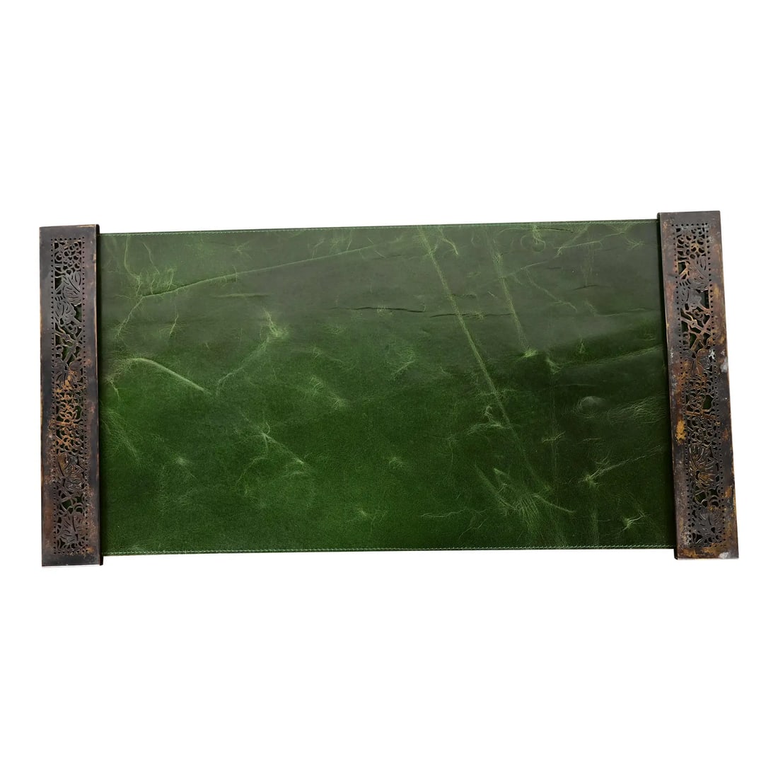 Tiffany Studios New York Grapevine Pattern Bronze Blotter Ends With Leather Desk Blotter (1 of 11)