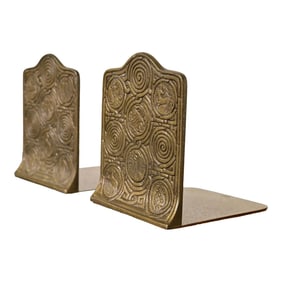 Tiffany Studios New York Bronze Doré Zodiac Bookends, Circa 1910
