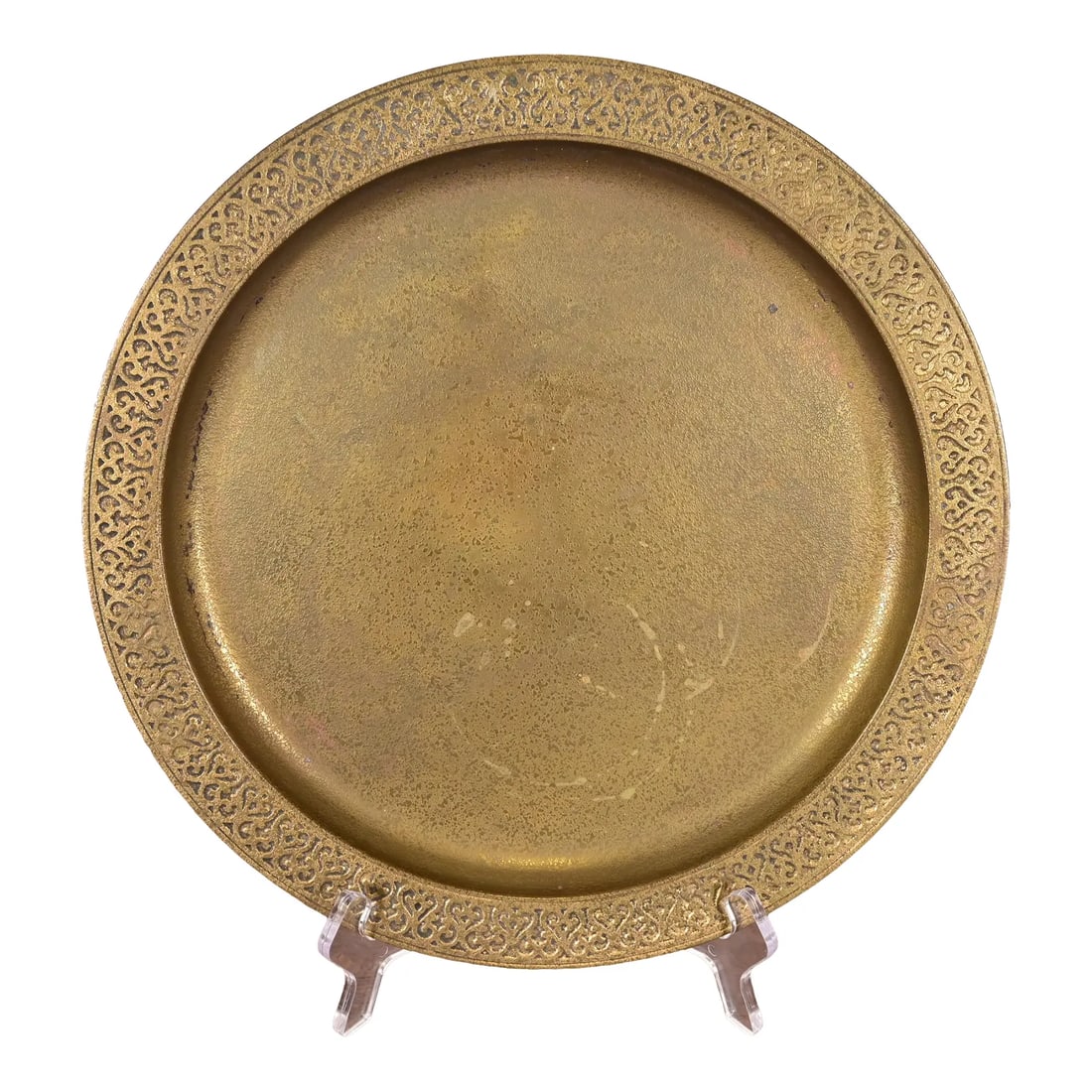 Tiffany Studios New York Bronze Doré Large Plate or Charger (1 of 9)