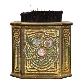 Tiffany Studios New York Bronze Doré and Abalone Pen Brush