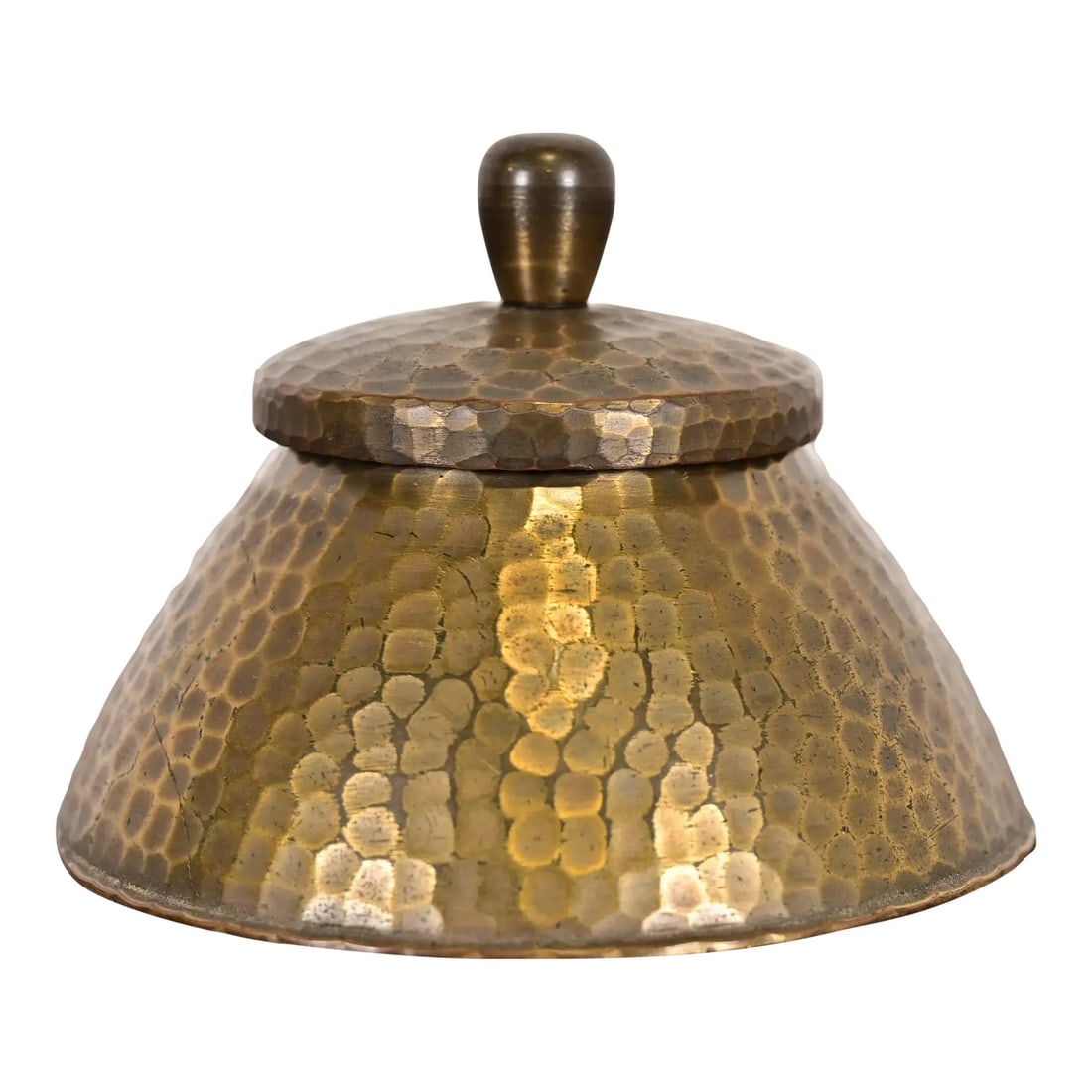 Roycroft Arts & Crafts Hammered Brass Over Copper Inkwell, Circa 1920s (1 of 11)