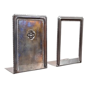Roycroft Arts & Crafts Hammered Copper Bookends, Circa 1920s