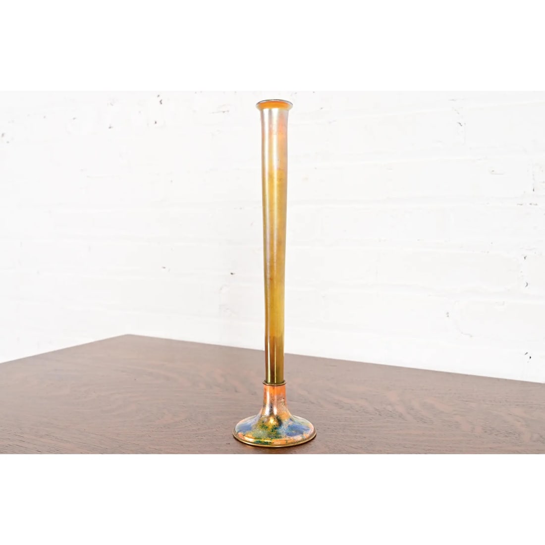 Louis Comfort Tiffany Furnaces Favrile Iridescent Art Glass Tall Bud Vase - 3