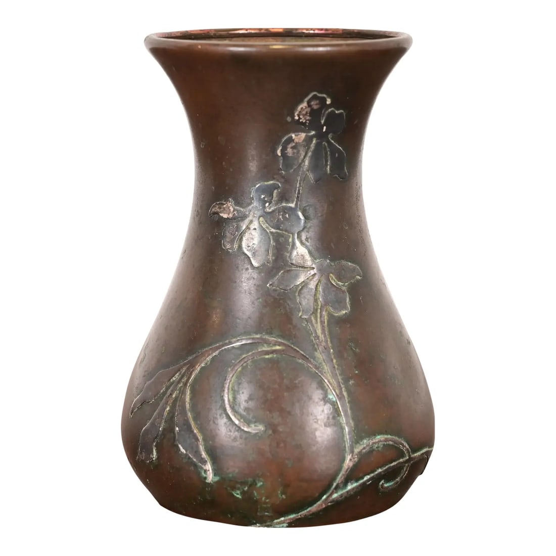 Heintz Arts & Crafts Sterling Silver on Bronze Petite Vase (1 of 11)