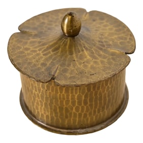 Roycroft Arts & Crafts Hammered Brass Over Copper Inkwell, Circa 1920s